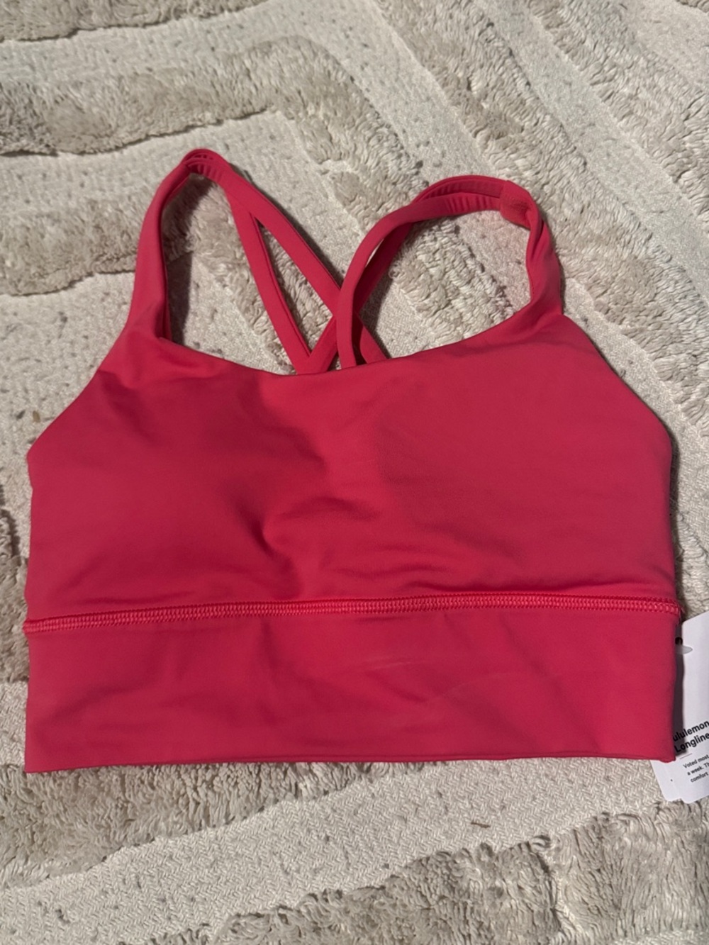 lululemon Energy Longline Bra in Coral, size 4, new w/tags